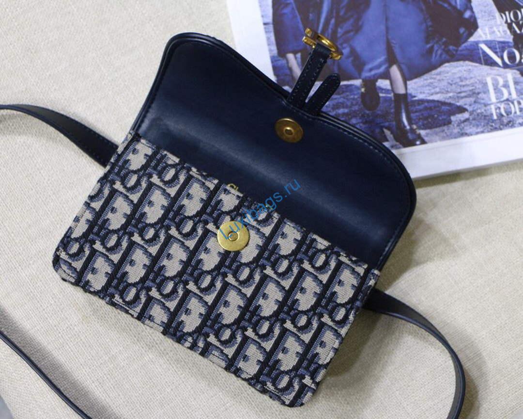 Dior Saddle Belt Bag S5619 Blue Dior Oblique Jacquard | dior s5619 saddle belt bag blue dior oblique jacquard 07