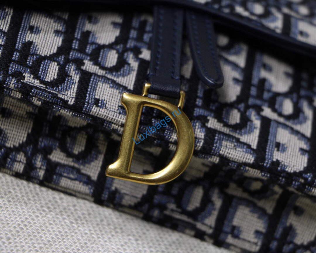Dior Saddle Belt Bag S5619 Blue Dior Oblique Jacquard | dior s5619 saddle belt bag blue dior oblique jacquard 09
