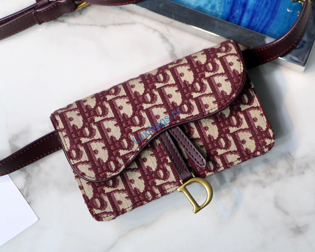 Dior Saddle Belt Bag S5619 Red Dior Oblique Jacquard | dior s5619 saddle belt bag red dior oblique jacquard 02