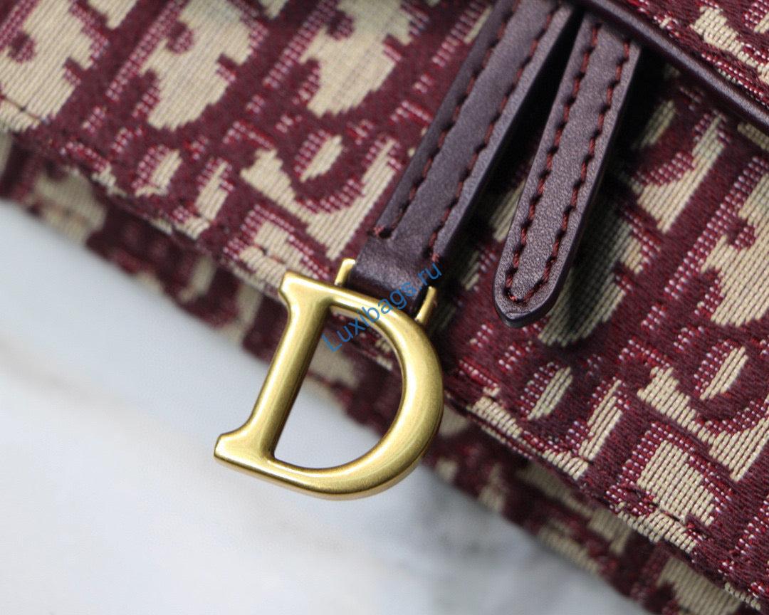 Dior Saddle Belt Bag S5619 Red Dior Oblique Jacquard | dior s5619 saddle belt bag red dior oblique jacquard 03