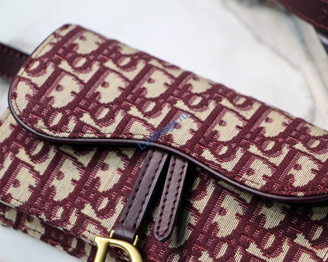 Dior Saddle Belt Bag S5619 Red Dior Oblique Jacquard | dior s5619 saddle belt bag red dior oblique jacquard 04