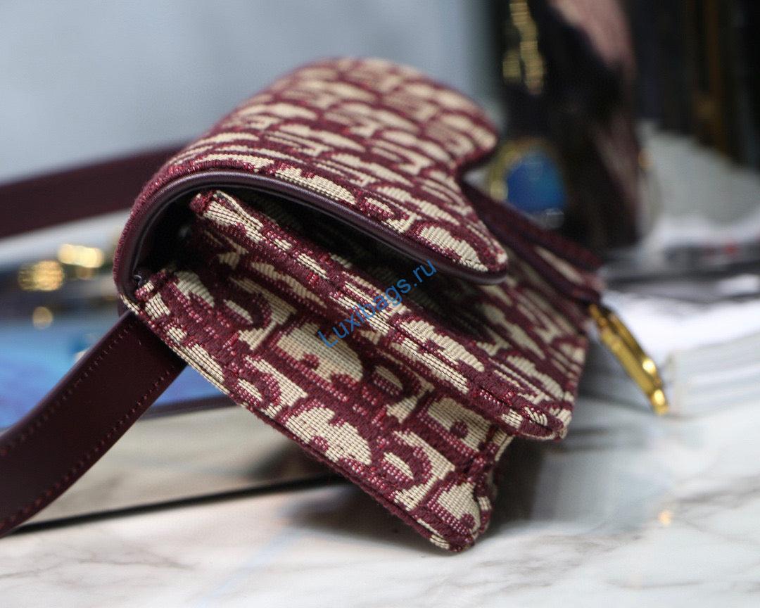 Dior Saddle Belt Bag S5619 Red Dior Oblique Jacquard | dior s5619 saddle belt bag red dior oblique jacquard 07
