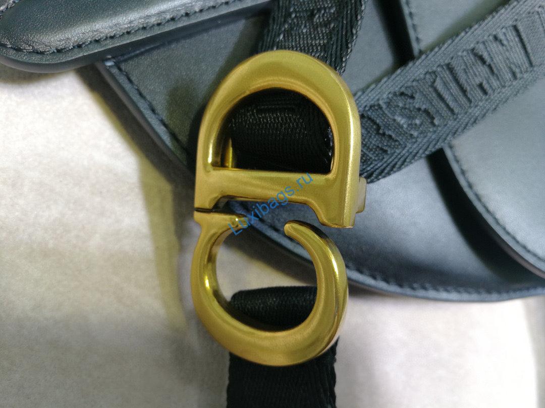 Dior Saddle Belt Bag S5632 Black Goat leather | dior s5632 saddle belt bag black goat leather 05