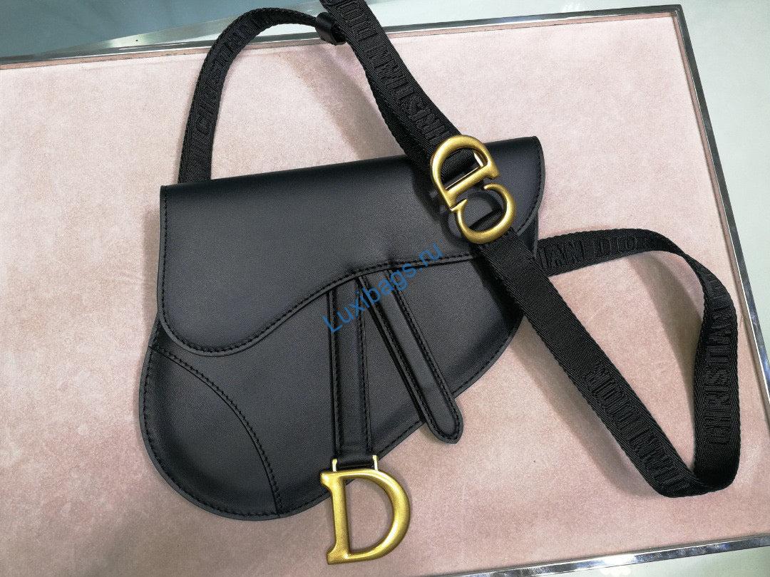 Dior Saddle Belt Bag S5632 Black Goat leather | dior s5632 saddle belt bag black goat leather 08