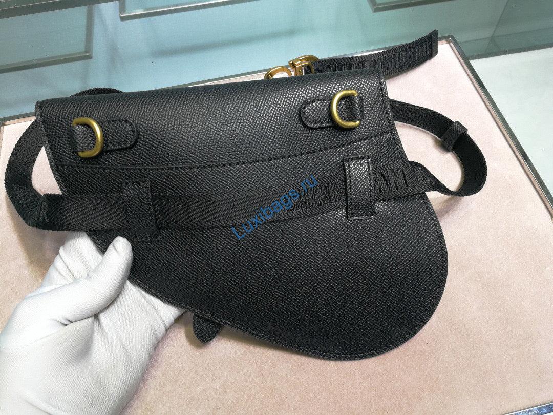 Dior Saddle Belt Bag S5632 Black grained calfskin | dior s5632 saddle belt bag black grained calfskin 02
