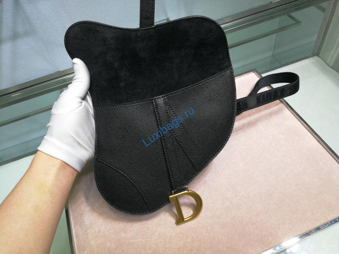 Dior Saddle Belt Bag S5632 Black grained calfskin | dior s5632 saddle belt bag black grained calfskin 06