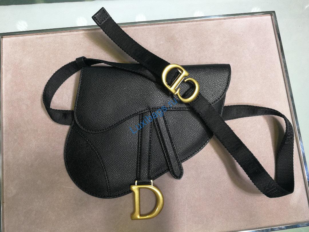 Dior Saddle Belt Bag S5632 Black grained calfskin | dior s5632 saddle belt bag black grained calfskin 08