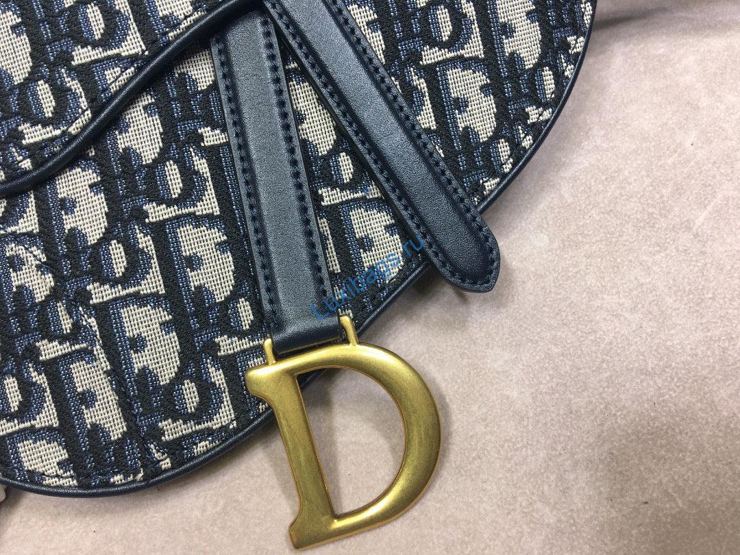 Dior Saddle Belt Bag S5632 Blue Dior Oblique Jacquard | dior s5632 saddle belt bag blue dior oblique jacquard 04