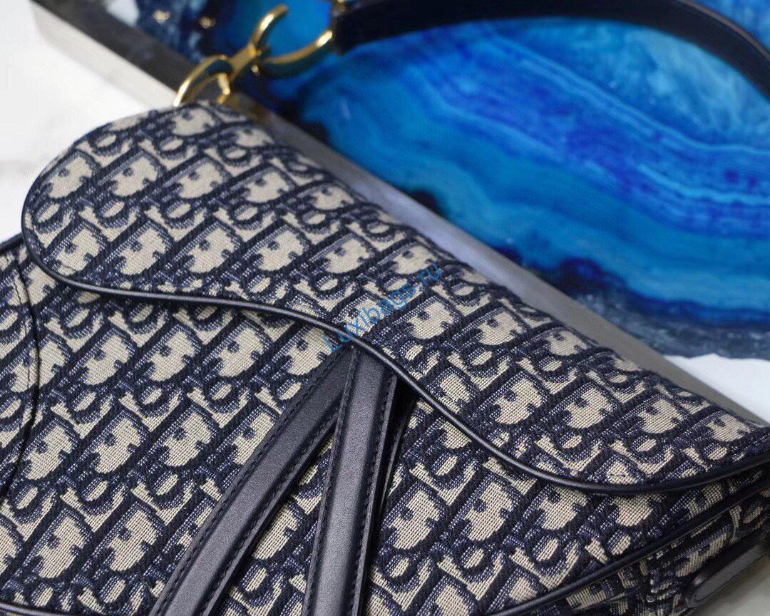 Dior Mini Saddle Bag M0447 Blue Dior Oblique Jacquard | dior saddle bag m0446 blue dior oblique jacquard 03 d04e677d 1695 4590 b148 1077c1ce0f3c