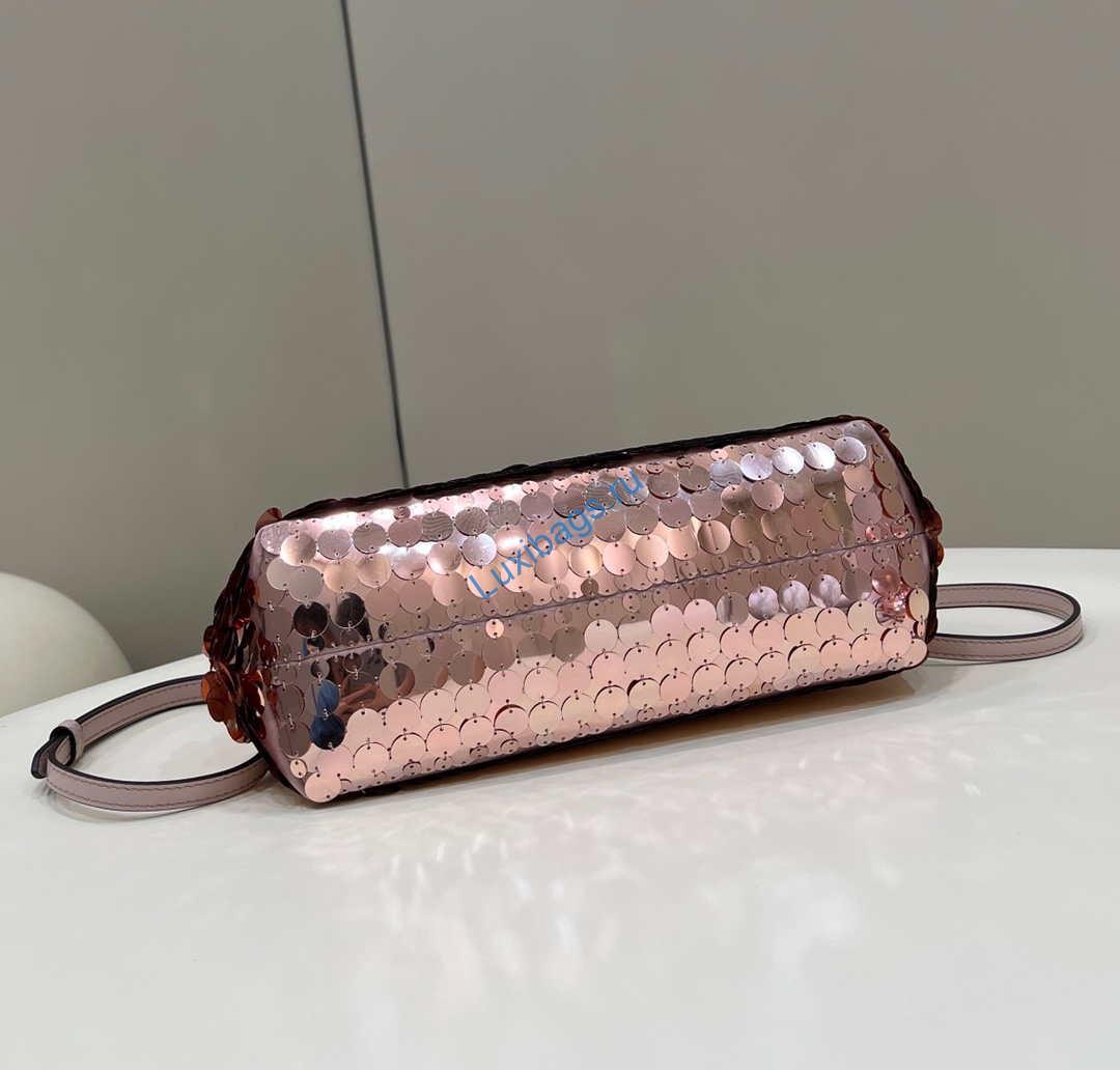 Fendi 8BP129 Fendi First Small Pink sequinned bag 80018M | fendi 8bp129 fendi first small pink sequinned bag 013