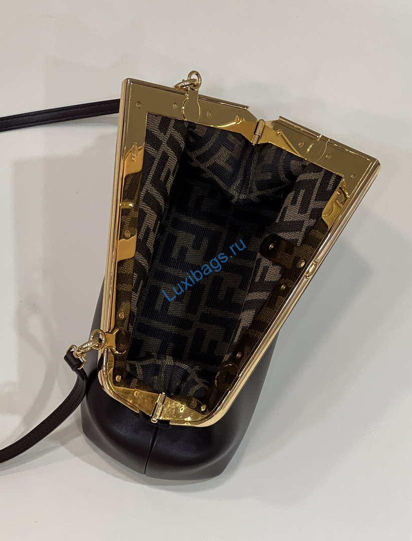 Fendi 8BP129 First Small Fuchsia leather bag 80018M Dark Brown | fendi 8bp129 first small fuchsia leather bag 80018m 027 5874bf7e c3e0 4f5e b611 8e8baa7b818c