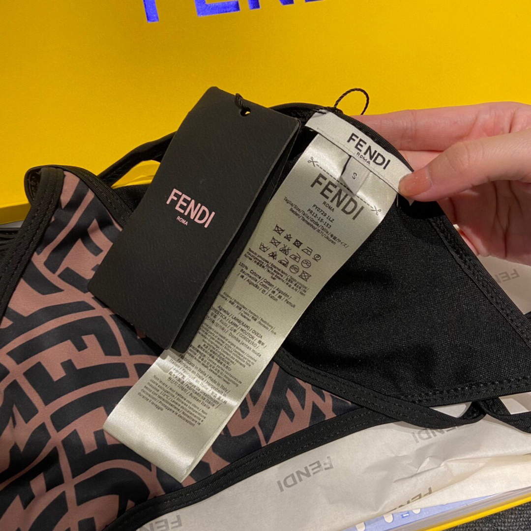 Fendi Women's Black Lycra® Bikini Swimsuit FXB974 | fendi womens black lycra bikini swimsuit fxb974 007