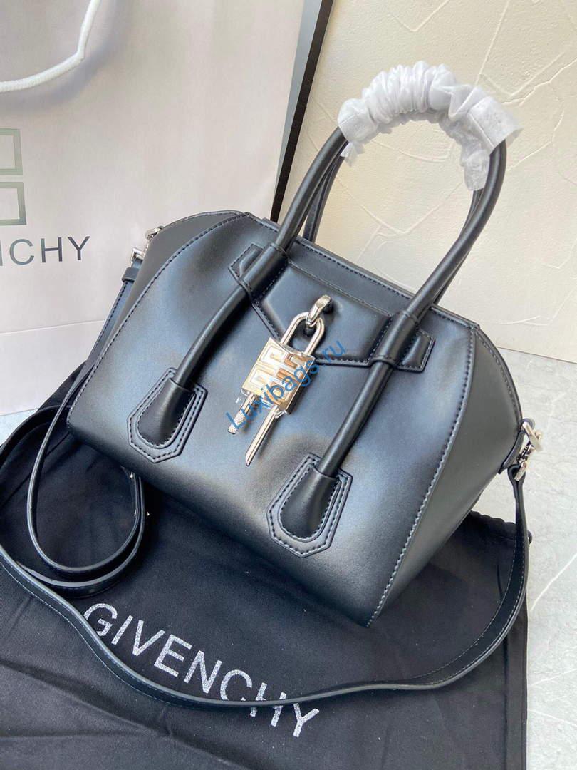 Givenchy BB50J0B00D Mini Antigona Lock Bag in Box Leather Black | givenchy bb50j0b mini antigona lock bag in box leather 005