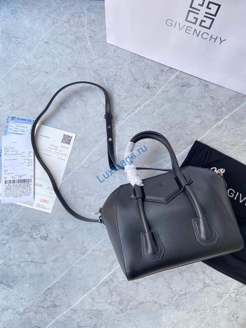 Givenchy BB50J0B00D Mini Antigona Lock Bag in Box Leather Black | givenchy bb50j0b mini antigona lock bag in box leather 008
