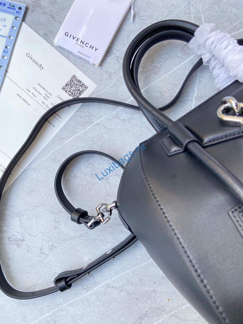 Givenchy BB50J0B00D Mini Antigona Lock Bag in Box Leather Black | givenchy bb50j0b mini antigona lock bag in box leather 010