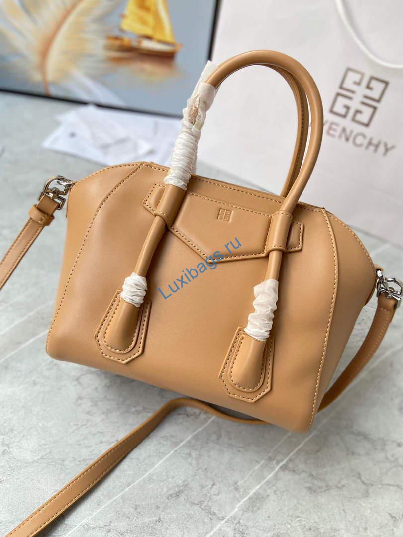 Givenchy BB50J0B00D Mini Antigona Lock Bag in Box Leather Apricot | givenchy bb50j0b mini antigona lock bag in box leather 014