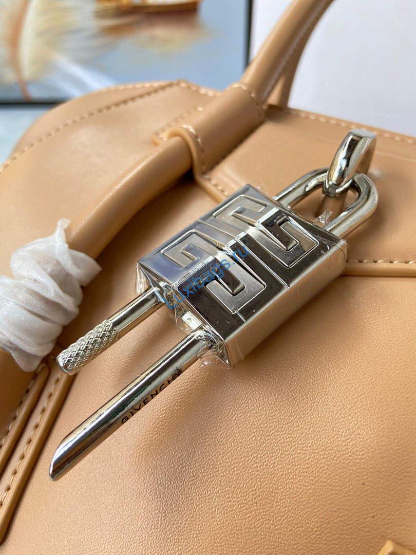 Givenchy BB50J0B00D Mini Antigona Lock Bag in Box Leather Apricot | givenchy bb50j0b mini antigona lock bag in box leather 015