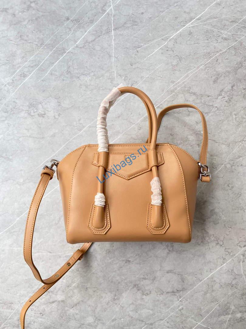 Givenchy BB50J0B00D Mini Antigona Lock Bag in Box Leather Apricot | givenchy bb50j0b mini antigona lock bag in box leather 019