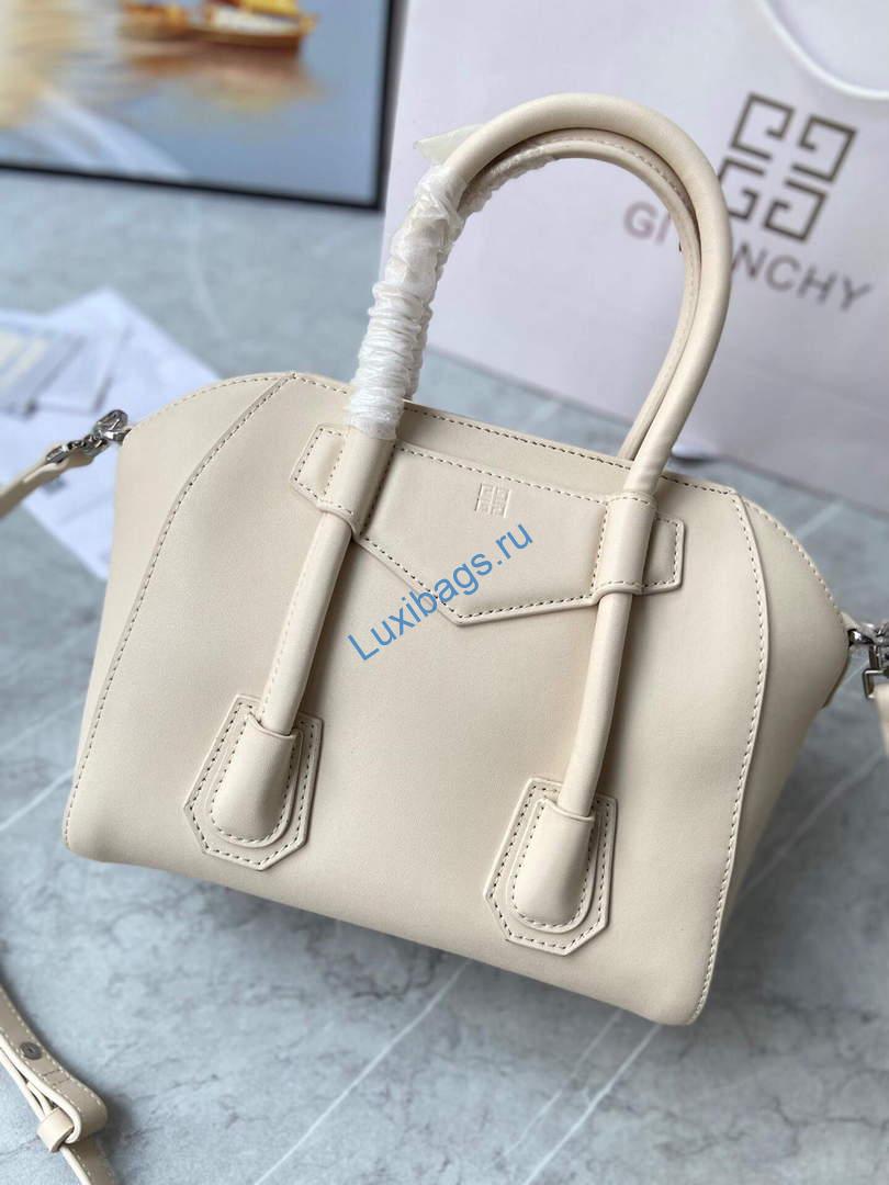 Givenchy BB50J0B00D Mini Antigona Lock Bag in Box Leather Beige | givenchy bb50j0b mini antigona lock bag in box leather 054
