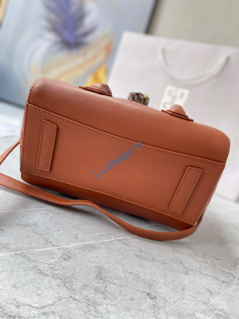 Givenchy BB50J0B00D Mini Antigona Lock Bag in Box Leather Brown | givenchy bb50j0b mini antigona lock bag in box leather 073