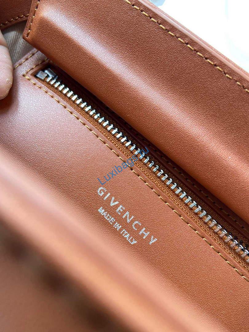 Givenchy BB50J0B00D Mini Antigona Lock Bag in Box Leather Brown | givenchy bb50j0b mini antigona lock bag in box leather 081