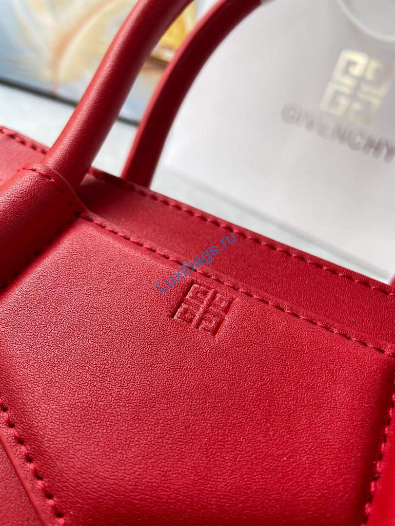 Givenchy BB50J0B00D Mini Antigona Lock Bag in Box Leather Red | givenchy bb50j0b mini antigona lock bag in box leather 091