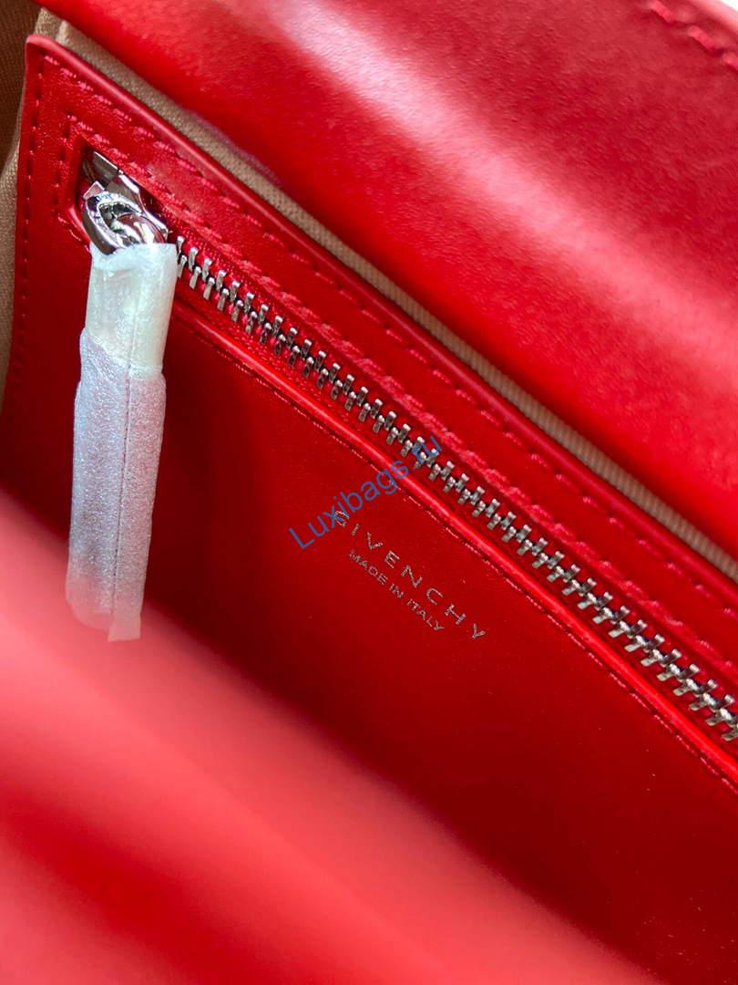 Givenchy BB50J0B00D Mini Antigona Lock Bag in Box Leather Red | givenchy bb50j0b mini antigona lock bag in box leather 099