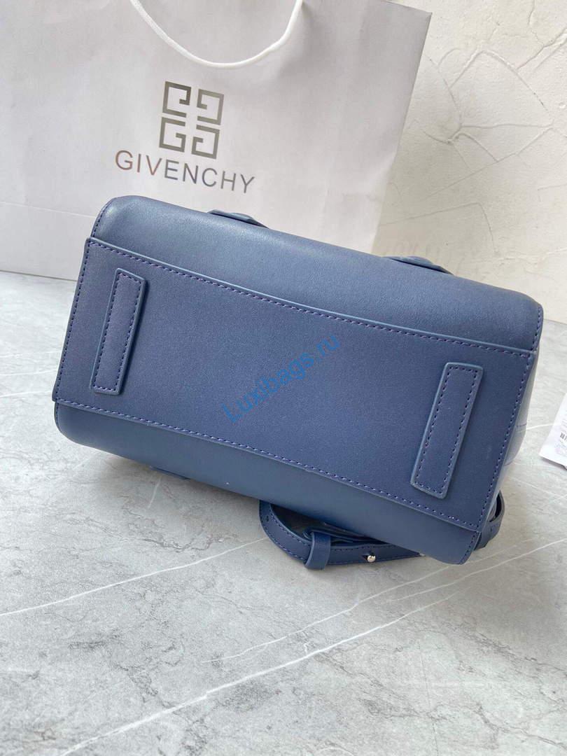 Givenchy BB50J0B00D Mini Antigona Lock Bag in Box Leather Blue | givenchy bb50j0b mini antigona lock bag in box leather 106