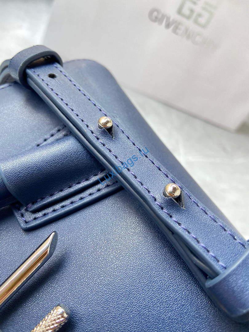 Givenchy BB50J0B00D Mini Antigona Lock Bag in Box Leather Blue | givenchy bb50j0b mini antigona lock bag in box leather 113