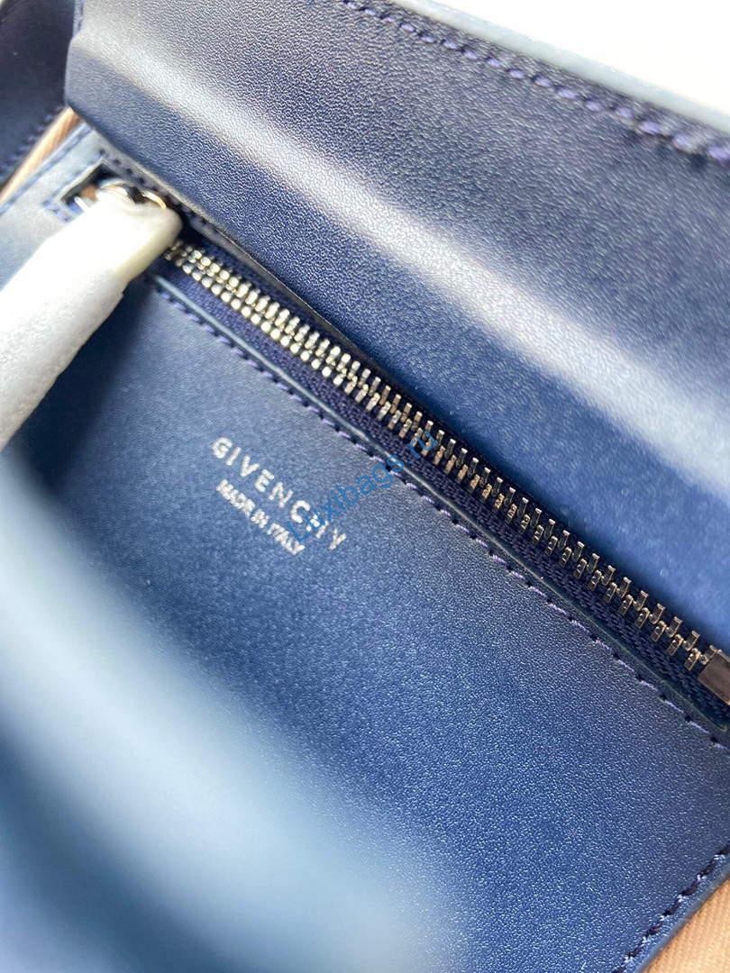Givenchy BB50J0B00D Mini Antigona Lock Bag in Box Leather Blue | givenchy bb50j0b mini antigona lock bag in box leather 116