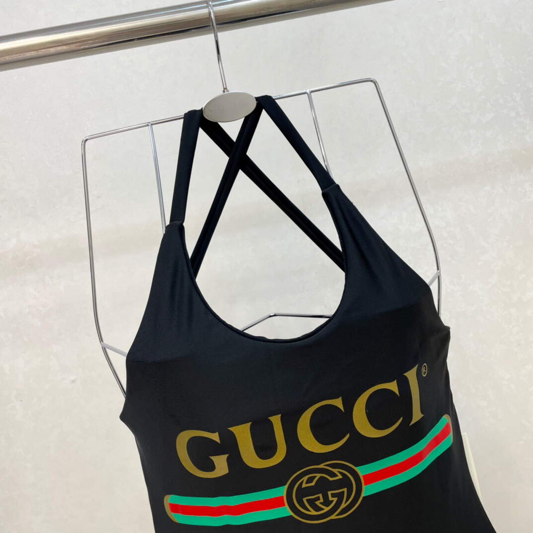 Gucci Sparkling swimsuit with Gucci logo 501899 Black | gucci sparkling swimsuit with gucci logo 501899 003