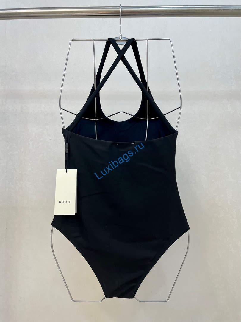 Gucci Sparkling swimsuit with Gucci logo 501899 Black | gucci sparkling swimsuit with gucci logo 501899 006