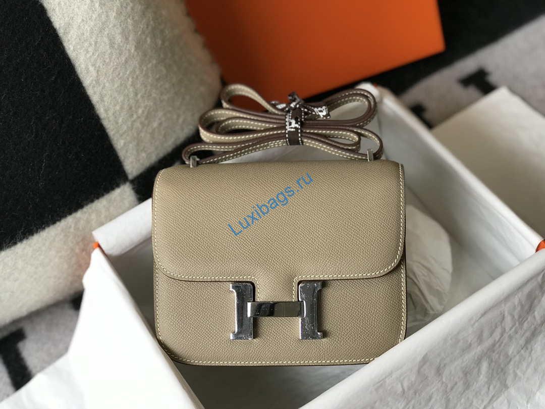 Hermes Constance Shoulder Bags Epsom Leather Silver H28415 | hermes constance shoulder bags epsom leather silver h28415 0003