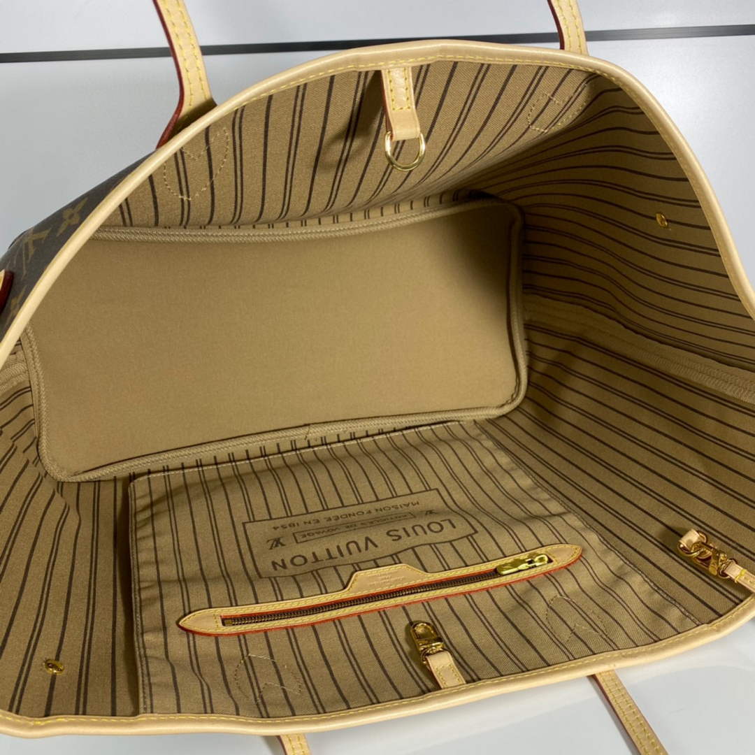 Louis Vuitton LV M40990 Neverfull GM Bag Beige | louis vuitton lv m40990 neverfull gm bag apricot 09