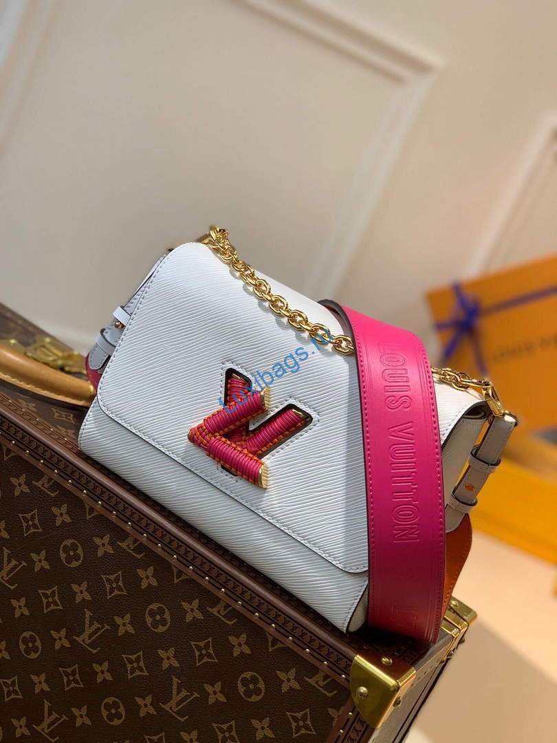 LV M57666 Louis Vuitton Twist MM Epi Handbag M57667 M57669 White - luxibagsmall