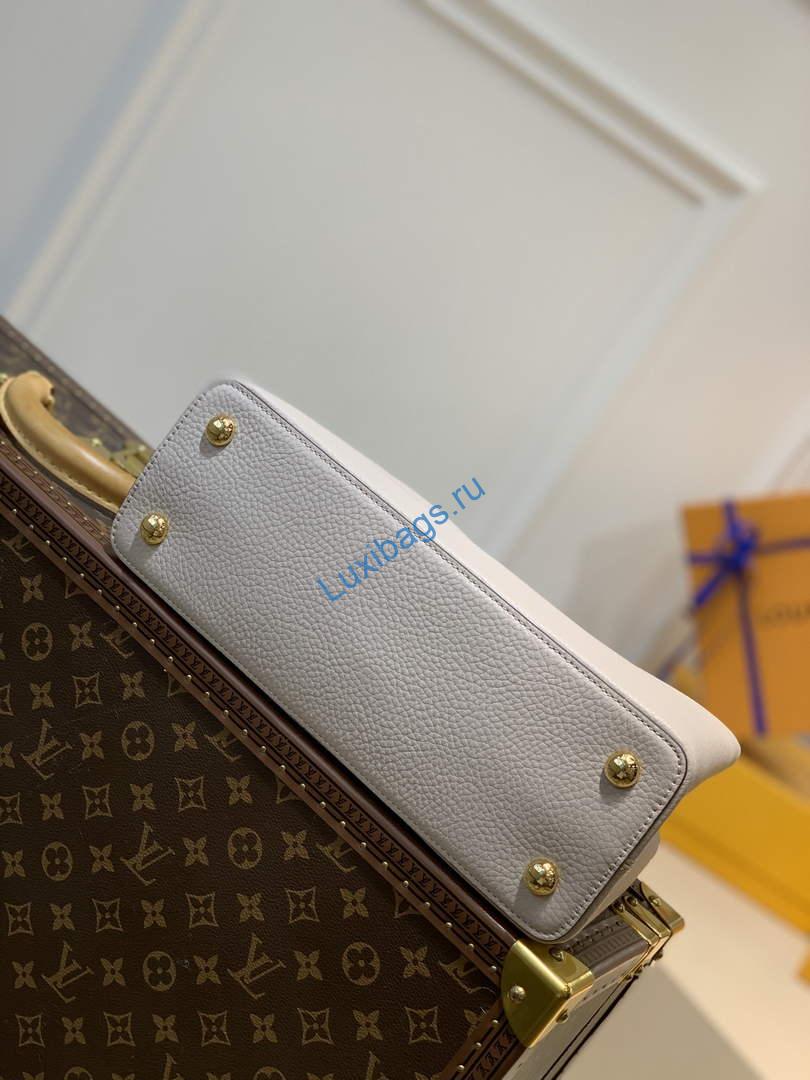 LV M57904 Louis Vuitton Capucines MM Handbag M57903 Apricot and Orange | lv m57903 louis vuitton capucines mm handbag beige and orange 004