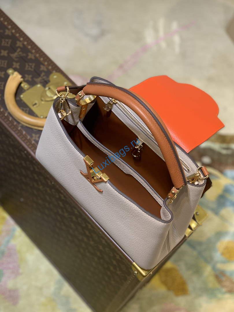 LV M57904 Louis Vuitton Capucines BB Handbag Apricot and Orange | lv m57904 louis vuitton capucines bb handbag beige and orange 007