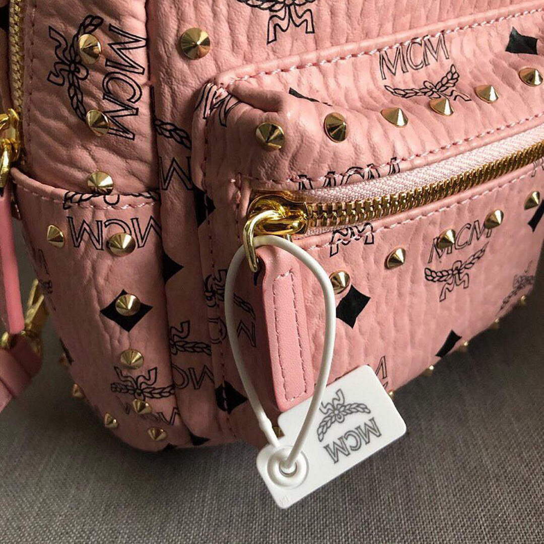 MCM MMK6SVE92CO001 21cm Stark Bebe Boo Backpack in Visetos Pink | mcm mmk6sve92co001 21cm stark bebe boo backpack in visetos 018