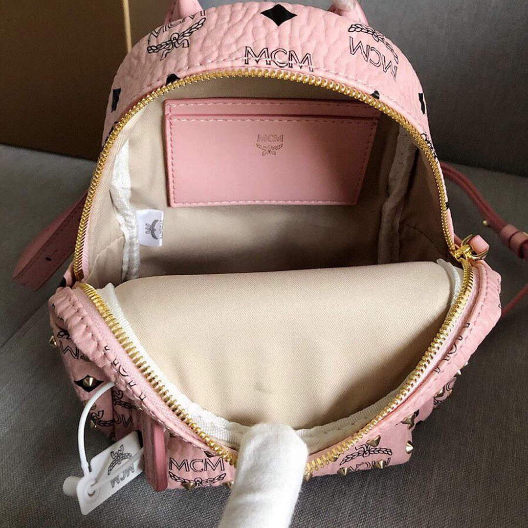 MCM MMK6SVE92CO001 21cm Stark Bebe Boo Backpack in Visetos Pink | mcm mmk6sve92co001 21cm stark bebe boo backpack in visetos 020