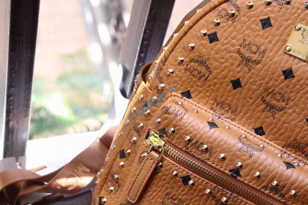 MCM MMKAAVE08CO001 32cm Stark Backpack in Visetos Brown | mcm mmkaave08co001 32cm stark backpack in visetos 009