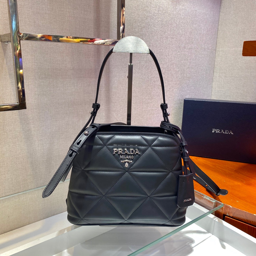 Prada 1BA311 Spectrum Small Leather Top Handle Bag Black | prada 1ba311 spectrum small leather top handle bag black 002