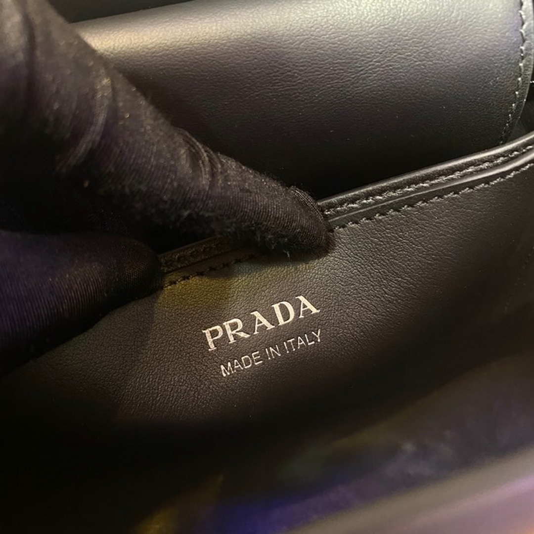 Prada 1BA311 Spectrum Small Leather Top Handle Bag Black | prada 1ba311 spectrum small leather top handle bag black 009