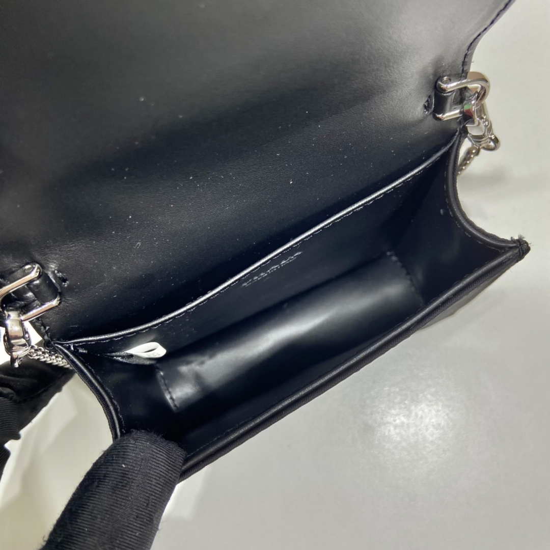 Prada Cardholder with shoulder strap and sequins 1MR024 Black | prada cardholder with shoulder strap and crystals 1mr024 black 018