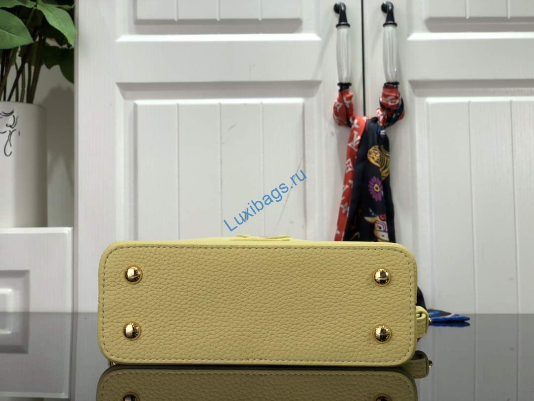 LV M58586 Louis Vuitton Capucines Mini BB Handbag Yellow | v m58586 louis vuitton capucines mini bb handbag 013