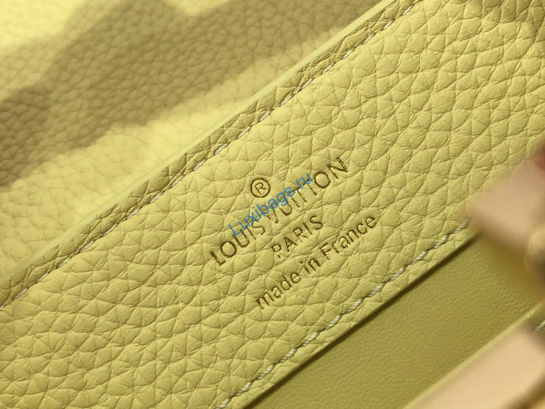 LV M58586 Louis Vuitton Capucines Mini BB Handbag Yellow | v m58586 louis vuitton capucines mini bb handbag 017