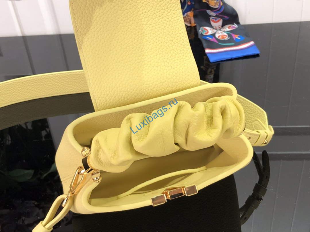 LV M58586 Louis Vuitton Capucines Mini BB Handbag Yellow | v m58586 louis vuitton capucines mini bb handbag 018