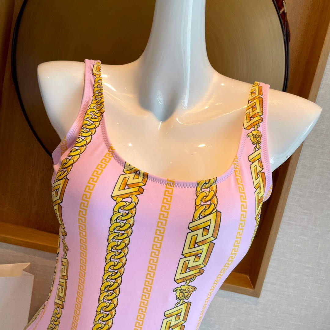 Versace Chain Pinstripe One-Piece Swimsuit 1001408 | versace chain pinstripe one piece swimsuit 1001408 003