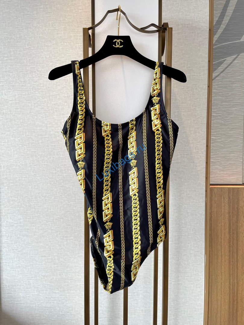 Versace Chain Pinstripe One-Piece Swimsuit 1001409 | versace chain pinstripe one piece swimsuit 1001409 006