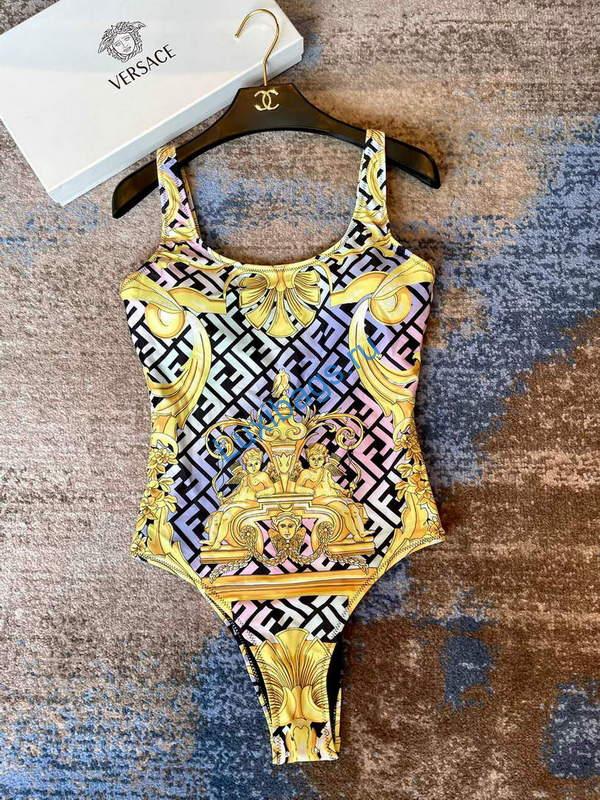 Versace FENDACE 1005956 Gold Baroque One-Piece Swimsuit | versace fendace 1005956 gold baroque one piece swimsuit 005
