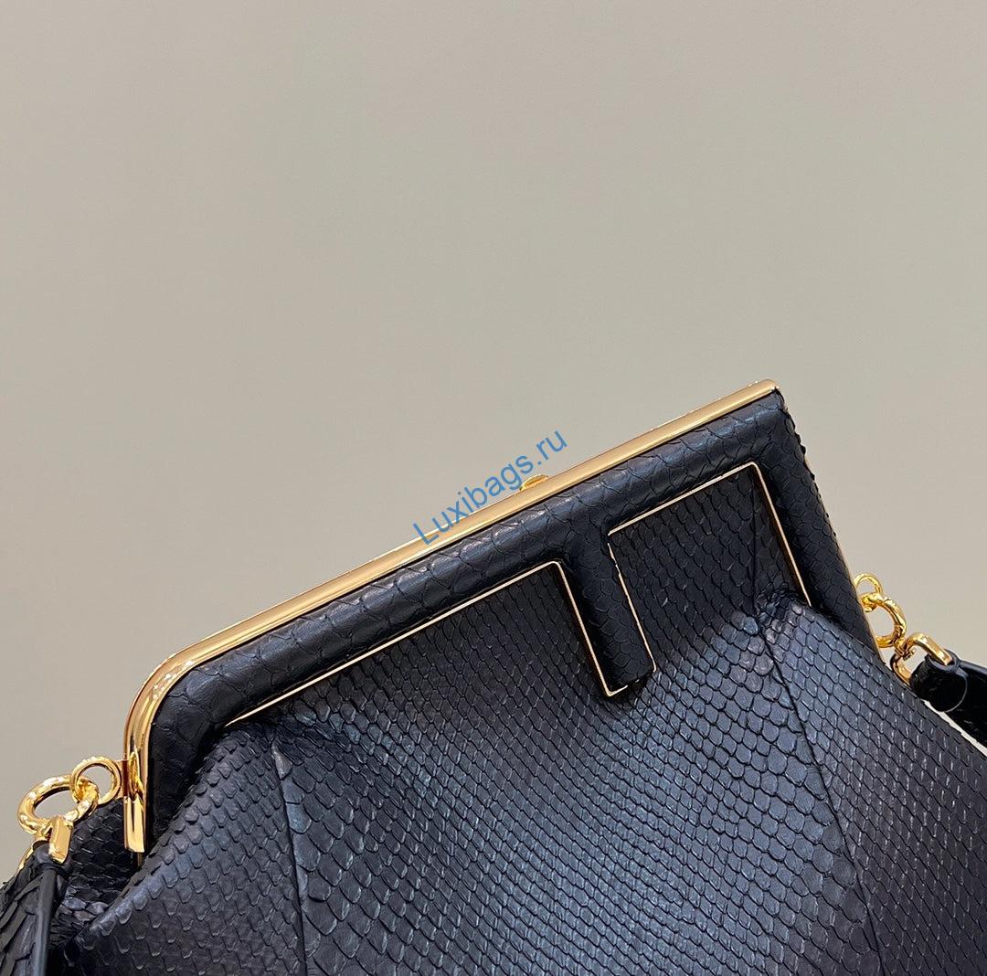Fendi 8BP127 FENDI FIRST Medium Black Python leather bag | wsxc1656108560999 2